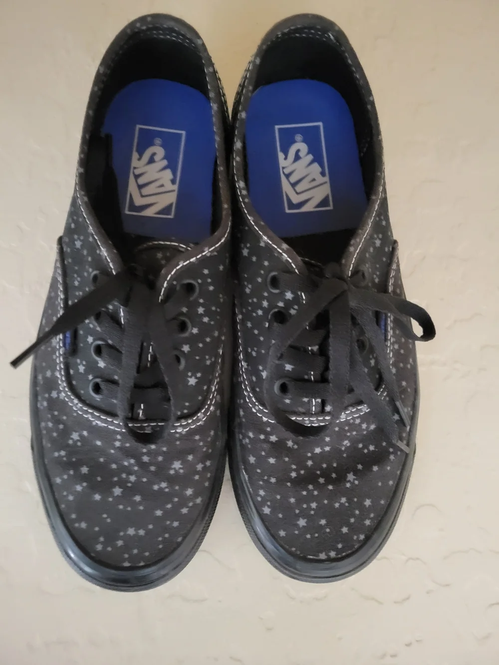 Vans Black Star-Print Canvas Sneakers